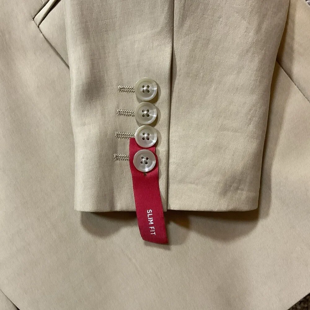 J Ferrari JF Mens Sport Coat Suit Jacket Blazer Slim Fit Florence‎ Brown 42L NWT